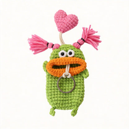 Crochet Green Monster Car Key Bag - image 1