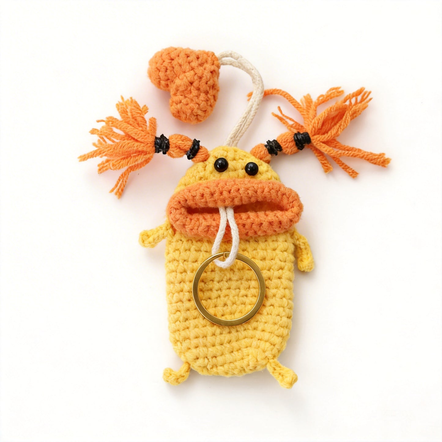 🧶 Handmade Crochet Sausage Monster Key Cover