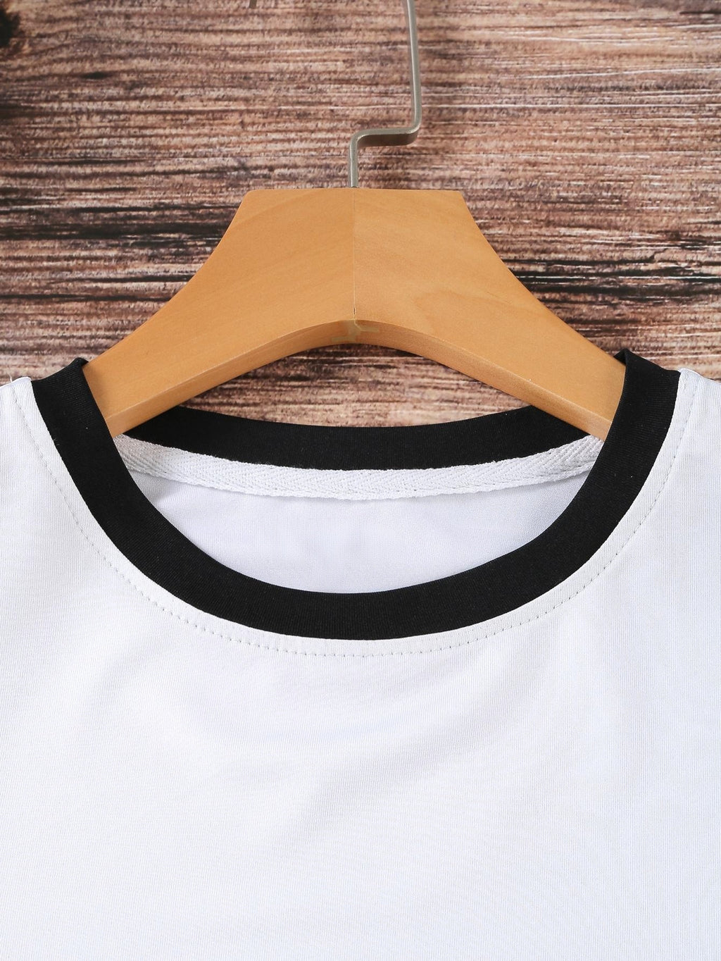 Women's Casual Contrast Color Trim Round Neck T-Shirt, Summer
