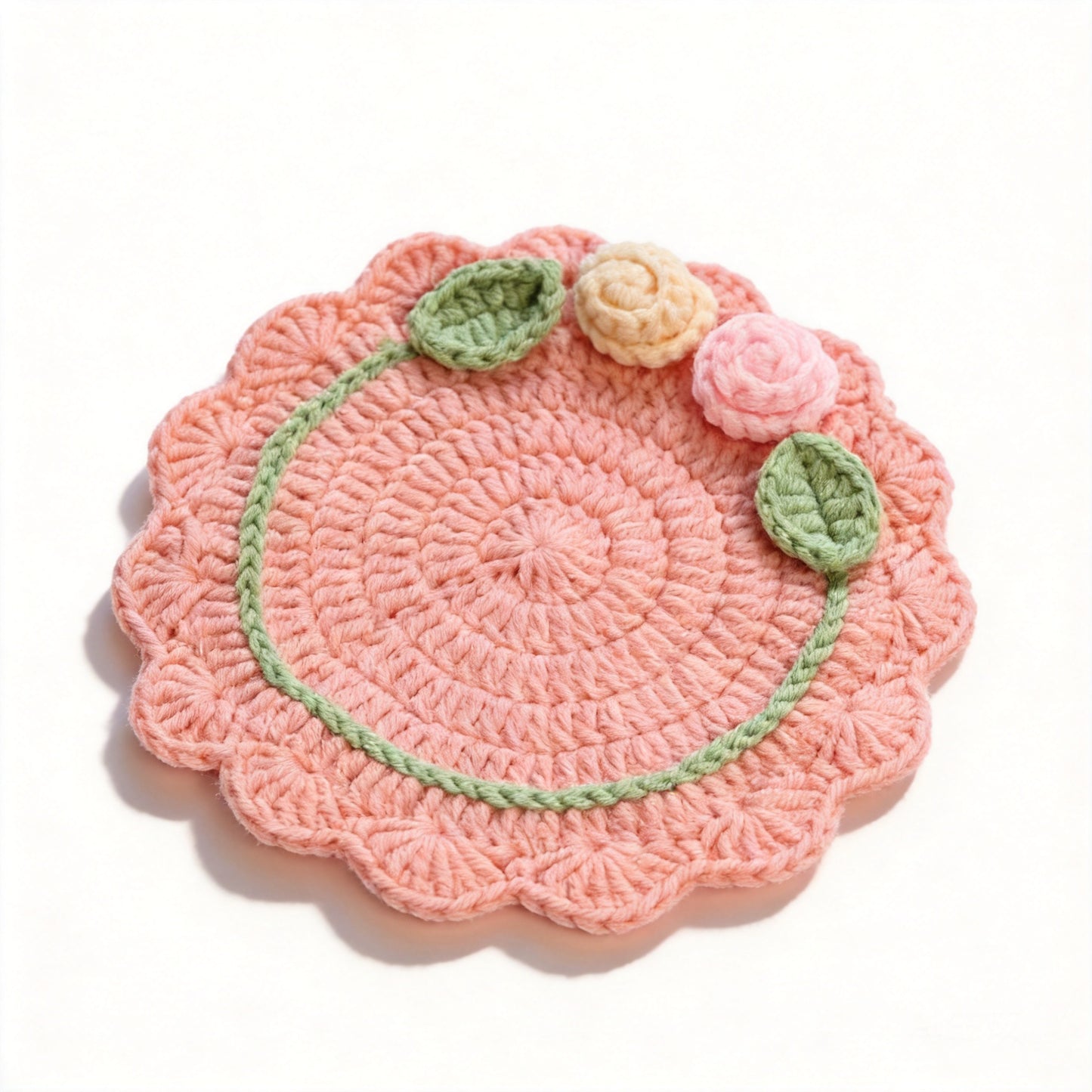 Crochet Floral Cup Coaster