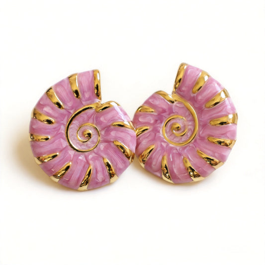 Conch Shell Stud Earrings - image 1