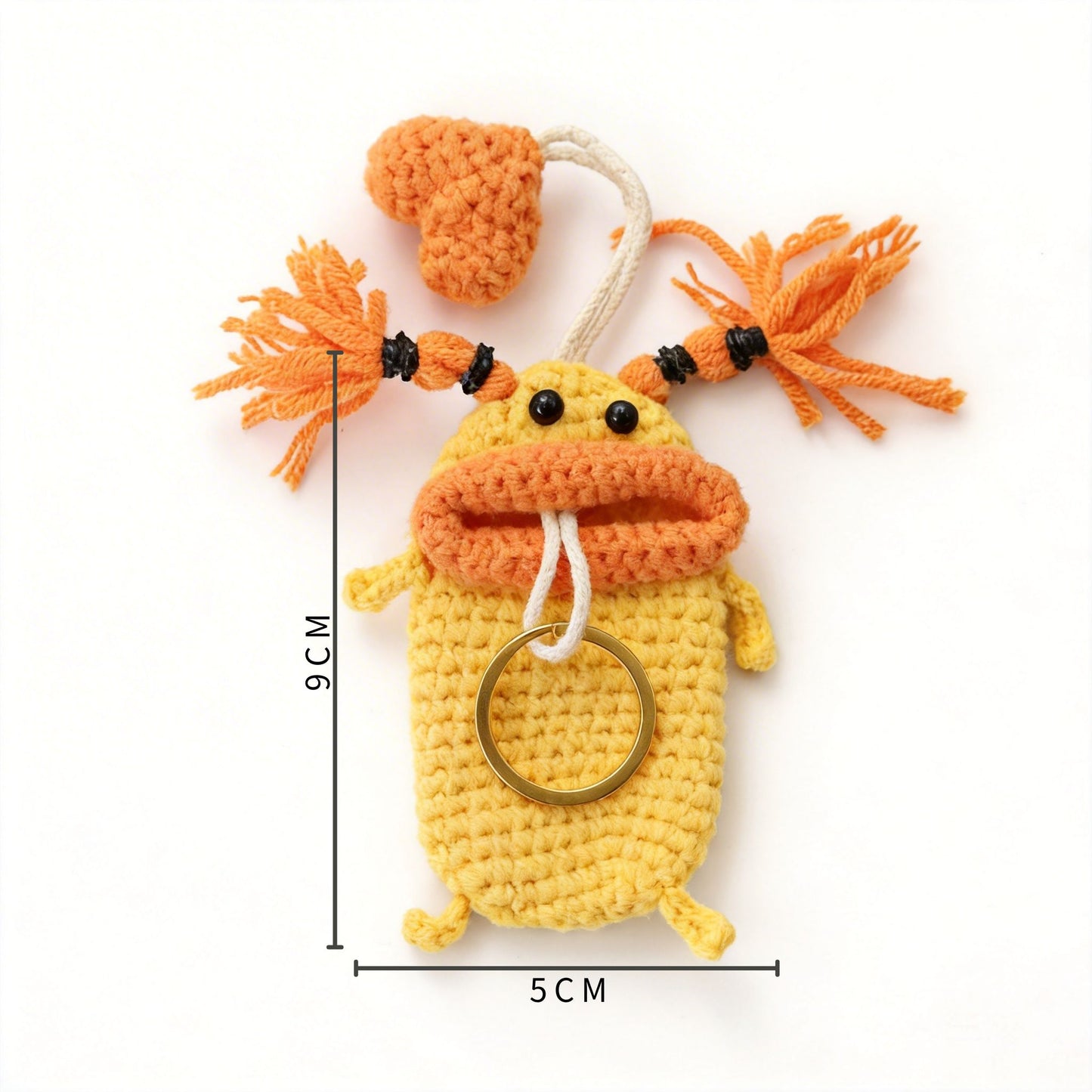 🧶 Handmade Crochet Sausage Monster Key Cover
