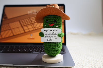 Crochet Cowboy Pickle Desk Buddy - image 2