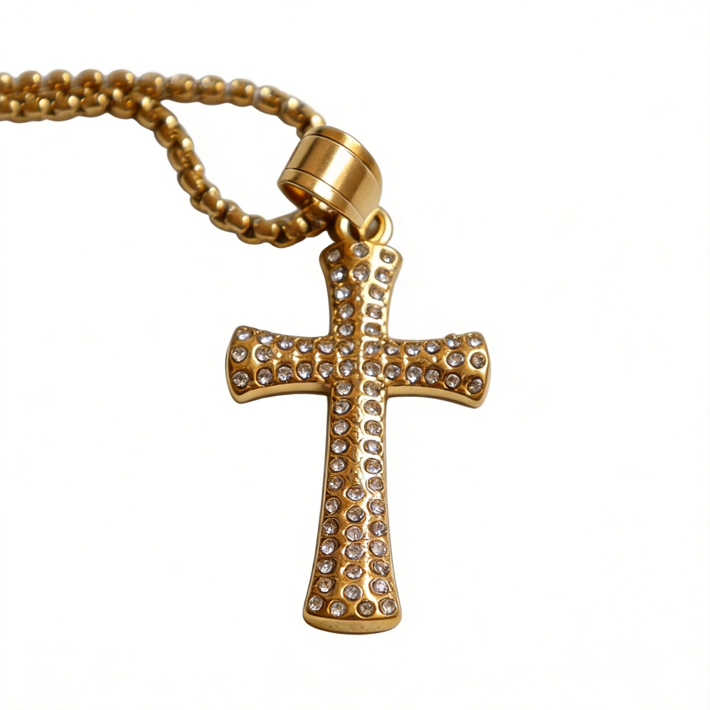 Rhinestone Cross Pendant Necklace - image 1