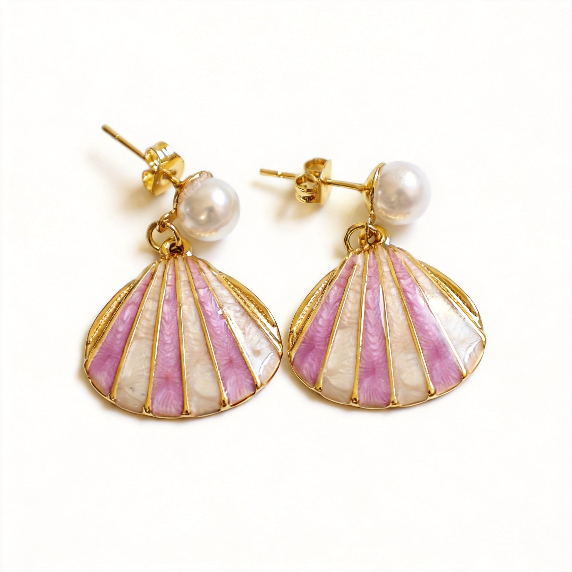 Shell Stud Earrings - image 2