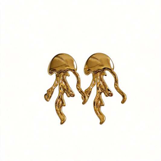 Gold Octopus Earrings - image 1