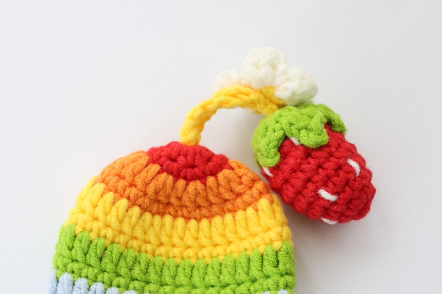 Crochet Rainbow Hat Key Cover - image 4