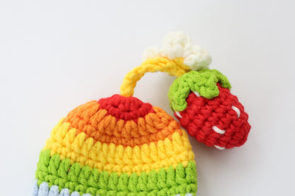 Crochet Rainbow Hat Key Cover - image 4