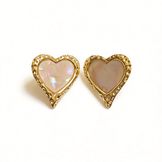Double Heart Stud Earrings - image 1