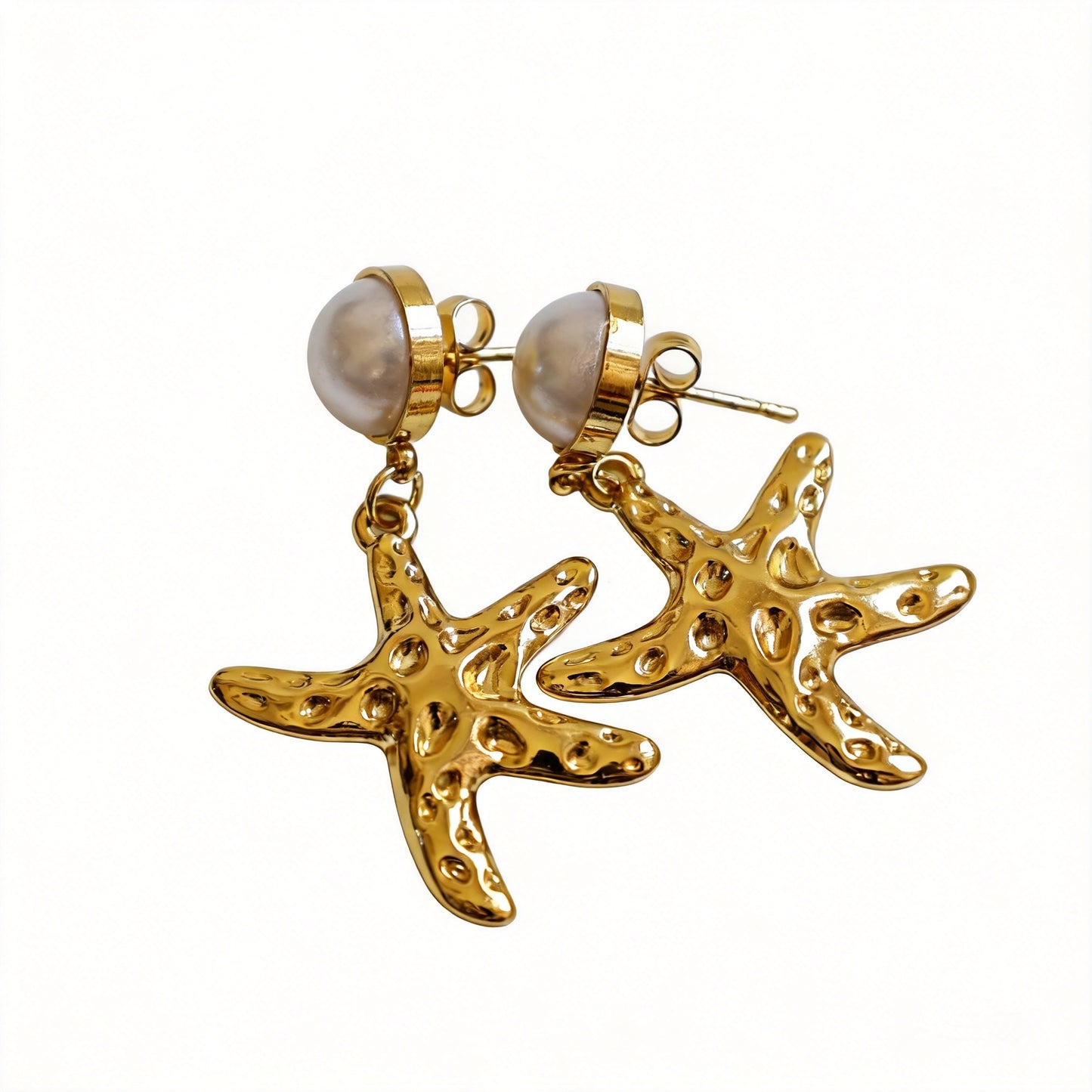 Pearl Starfish Earrings - image 1
