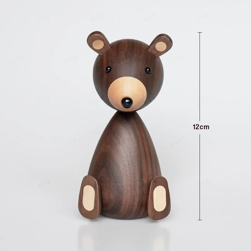 Nordic Wooden Woodpecker Desk Ornament - Creative Office Gif Little Squirrel-12cm High