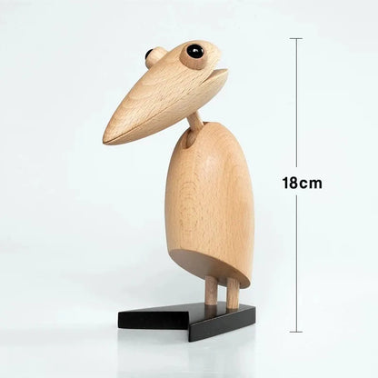 Nordic Wooden Woodpecker Desk Ornament - Creative Office Gif Walnut Mouse