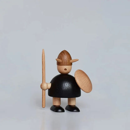 Nordic Wooden Woodpecker Desk Ornament - Creative Office Gif Viking C-10cm High-teak