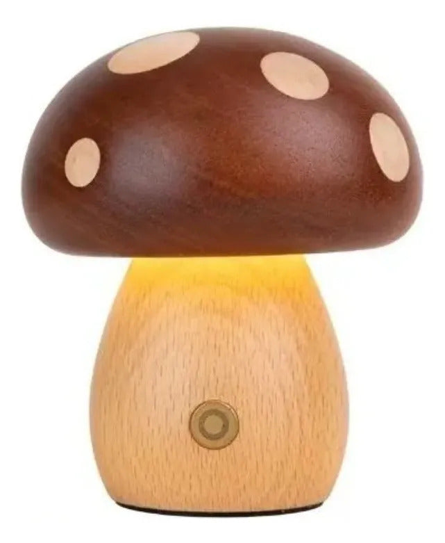 Wooden Mushroom House Led Night Light - Desktop Nursery Gift Small Mushroom Lamp, Solid Wood Inlay, Lithium Battery, Stepless Dimming (high Quality Genuine)