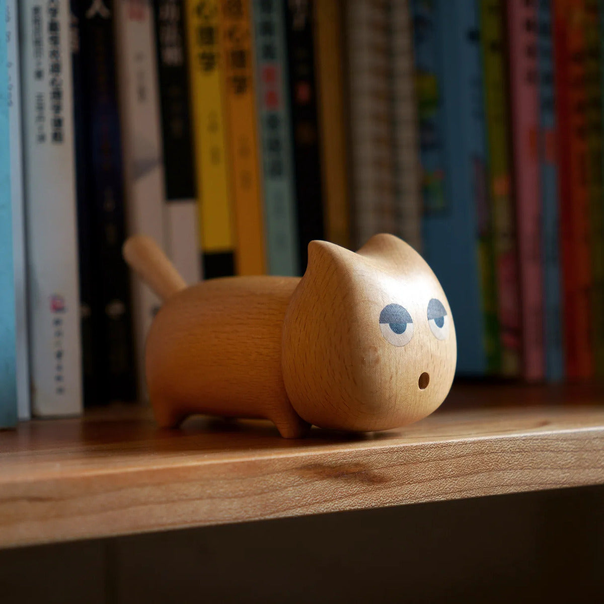Nordic Wooden Woodpecker Desk Ornament - Creative Office Gif Calm Cat-beech (excluding Toothpicks)