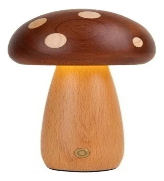 Wooden Mushroom House Led Night Light - Desktop Nursery Gift Big Mushroom Lamp, Solid Wood Inlay, Lithium Battery, Stepless Dimming (high Quality Genuine)