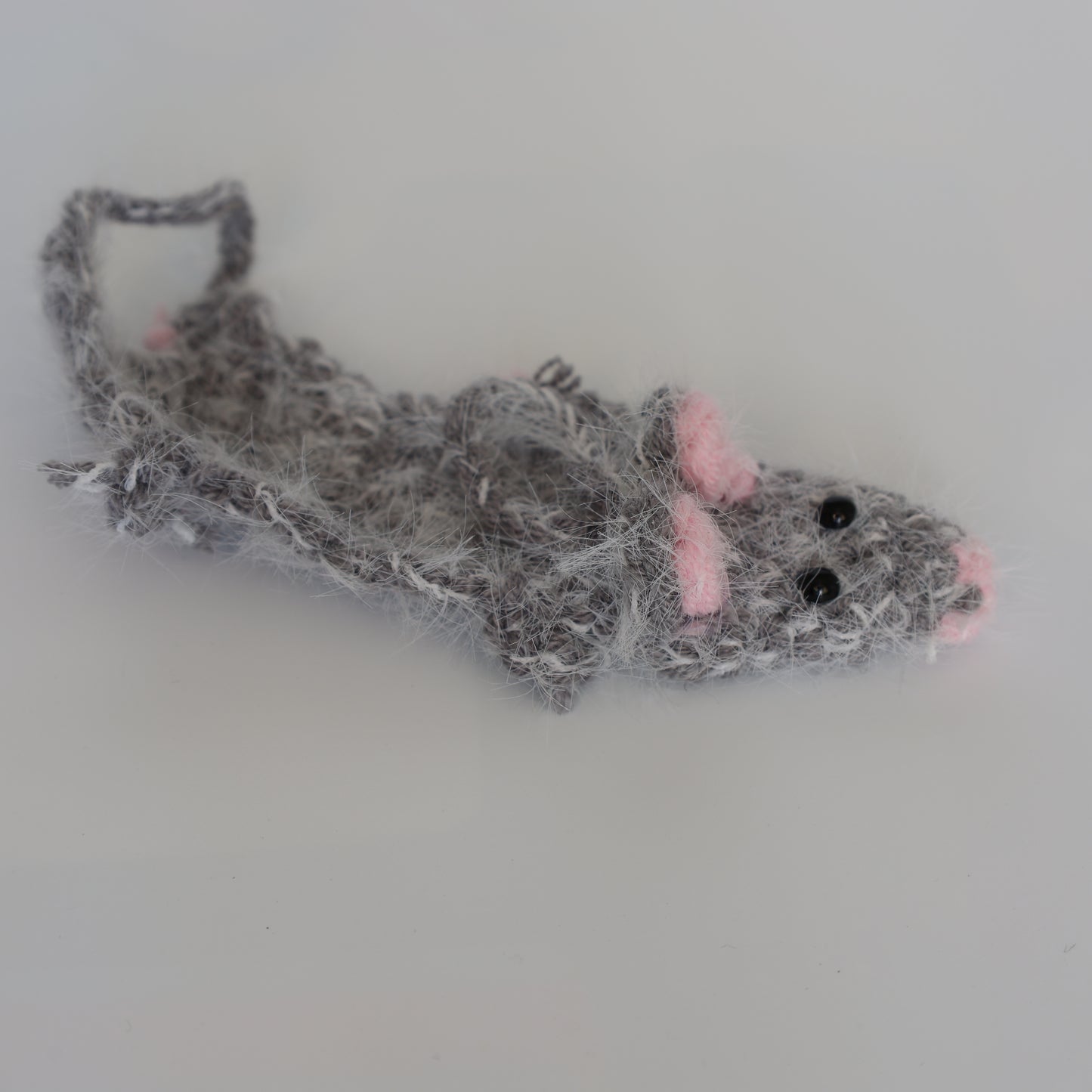 Crochet Mouse Bag Charm - Dark Gray
