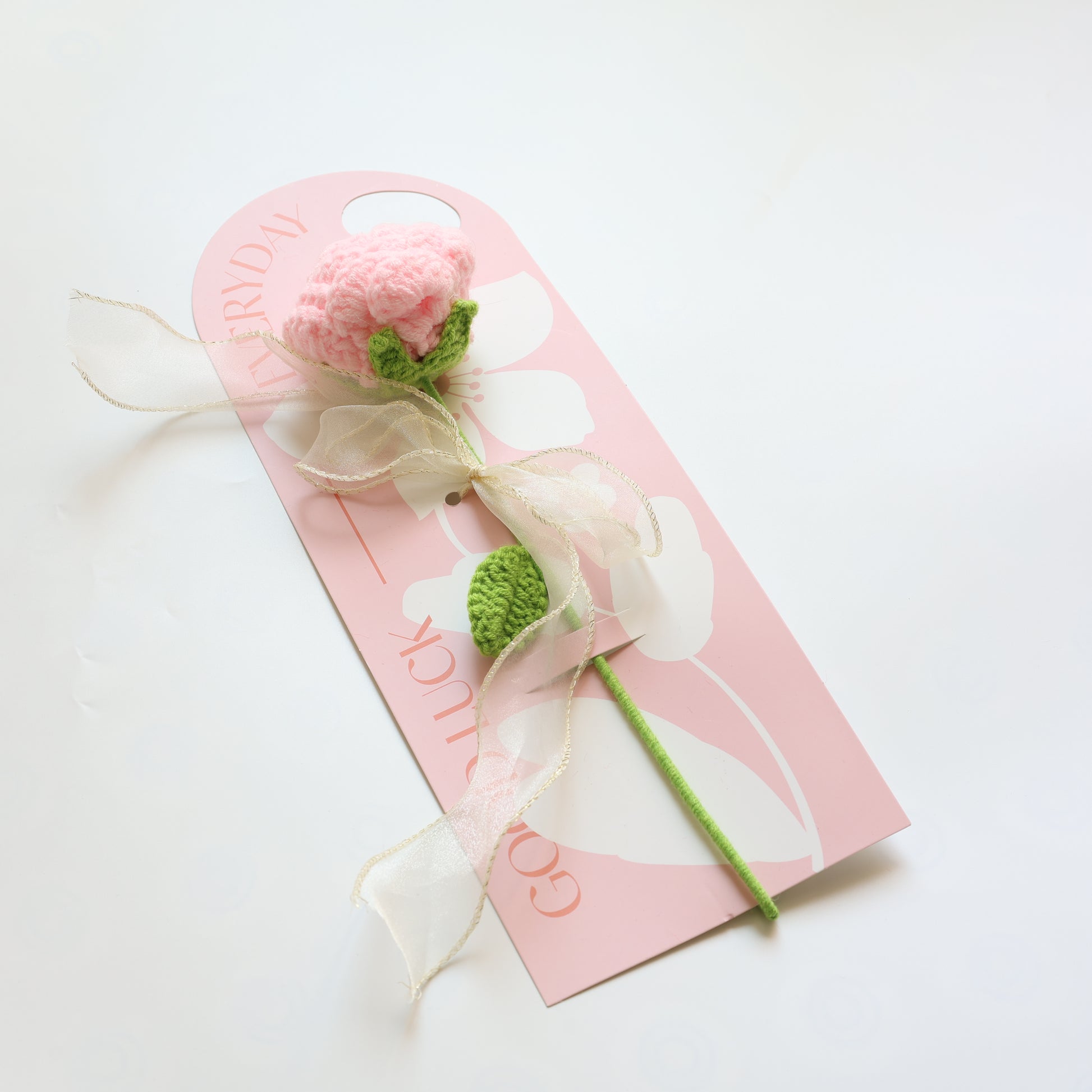 Crochet Single Flower Bouquet Charm - Pink