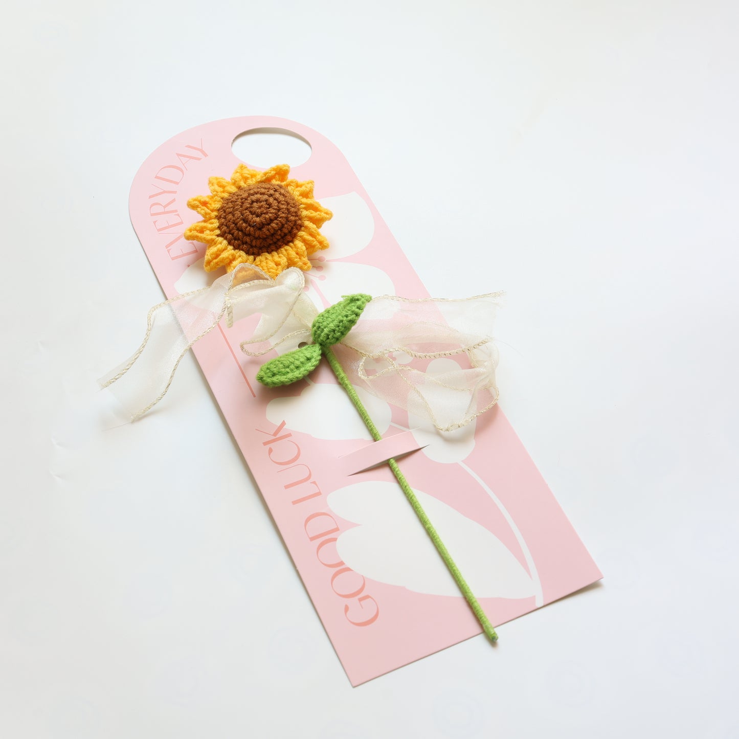Crochet Single Flower Bouquet Charm - Sunflower