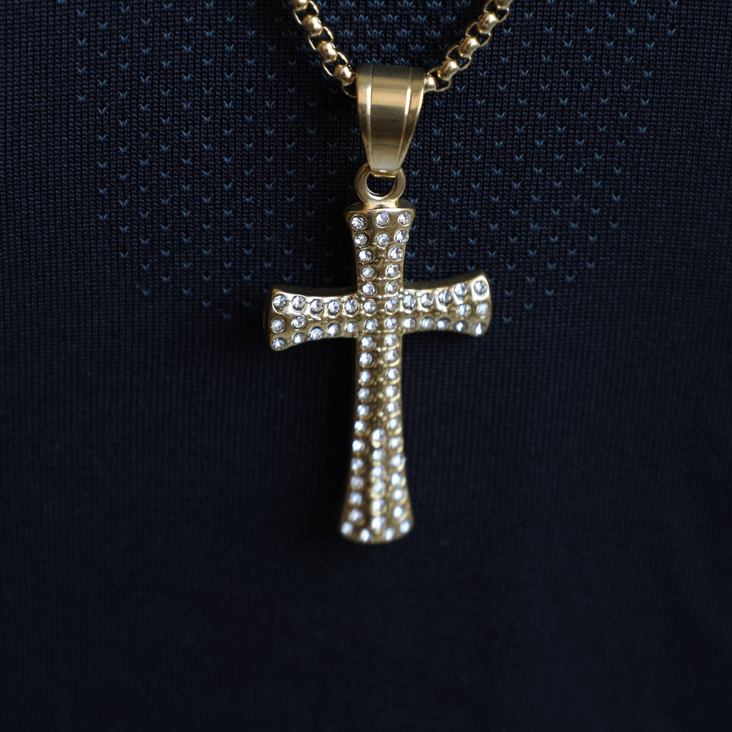 Rhinestone Cross Pendant Necklace - image 5