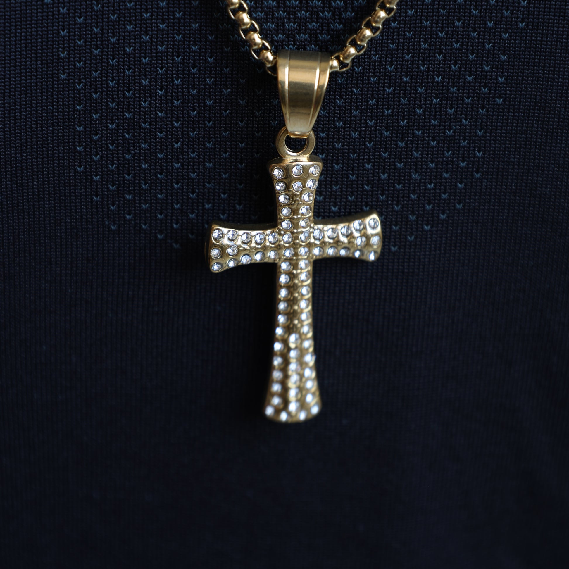 Rhinestone Cross Pendant Necklace - image 5
