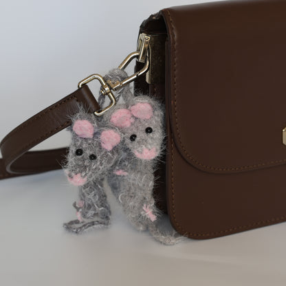 Crochet Mouse Bag Charm - image 9