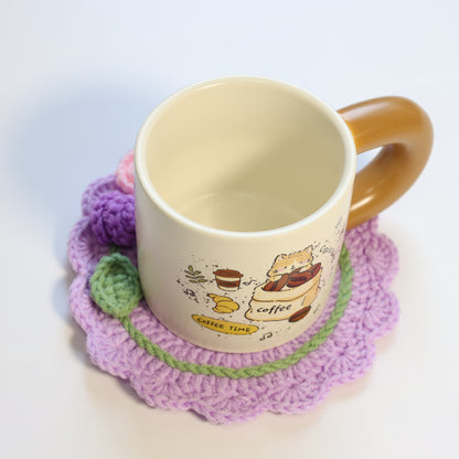Crochet Floral Cup Coaster - image 10