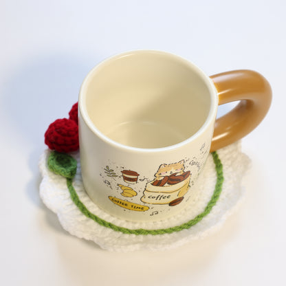 Crochet Floral Cup Coaster - image 11