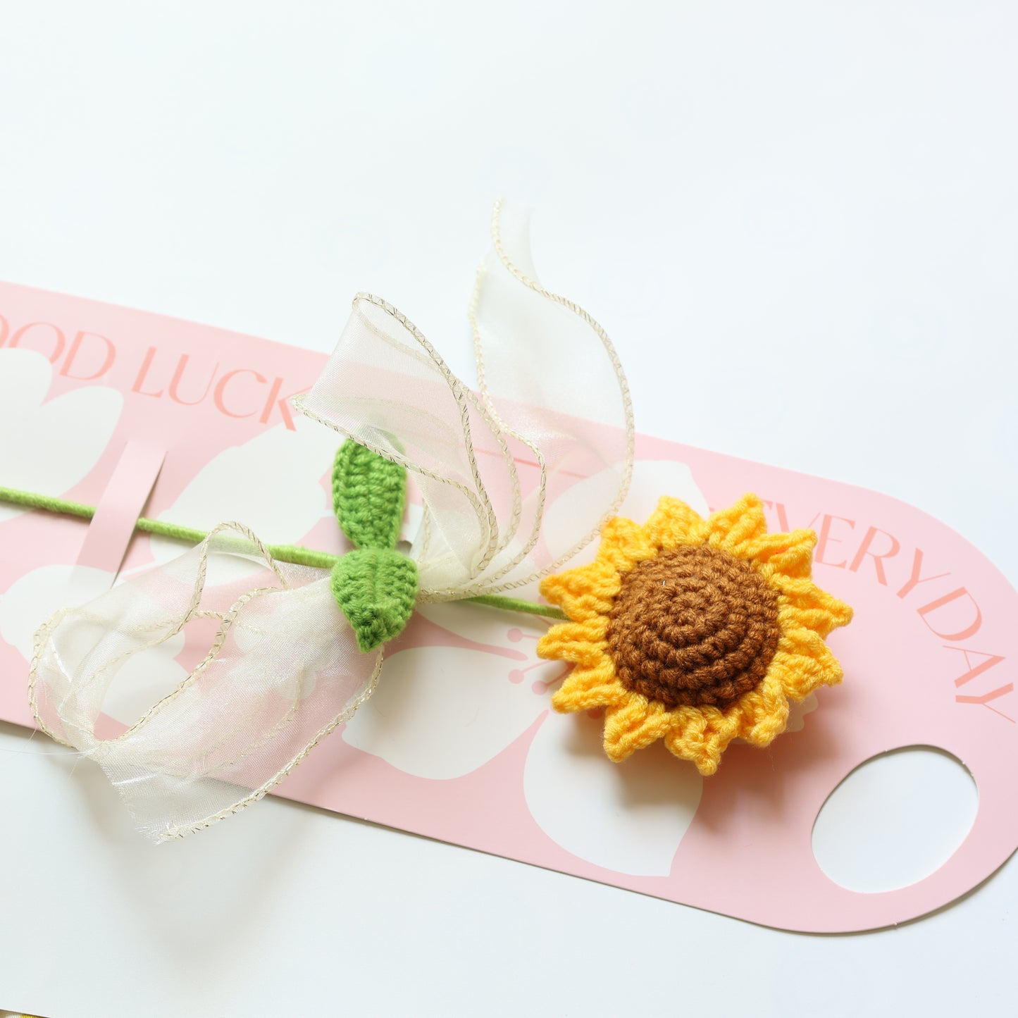 Crochet Single Flower Bouquet Charm - Sunflower
