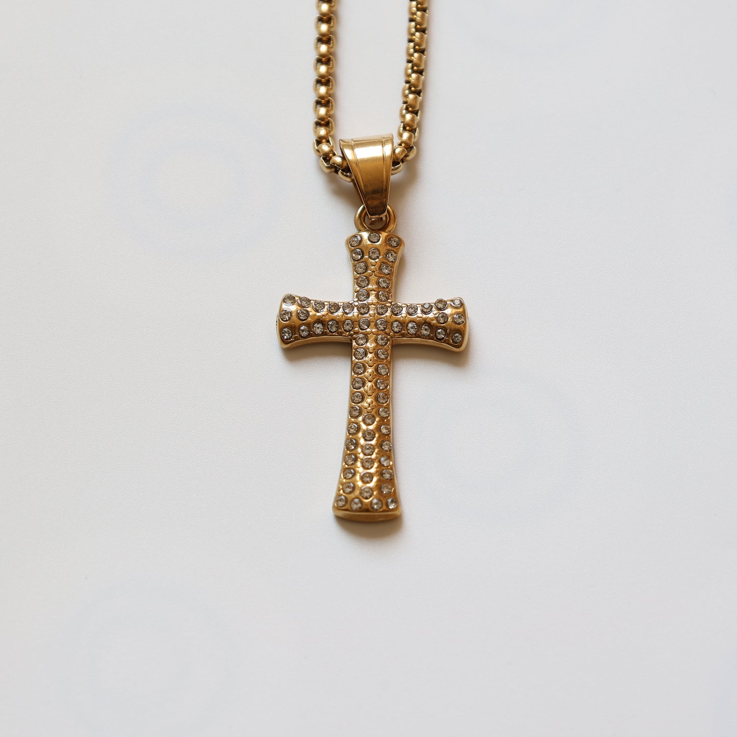 Rhinestone Cross Pendant Necklace - image 3