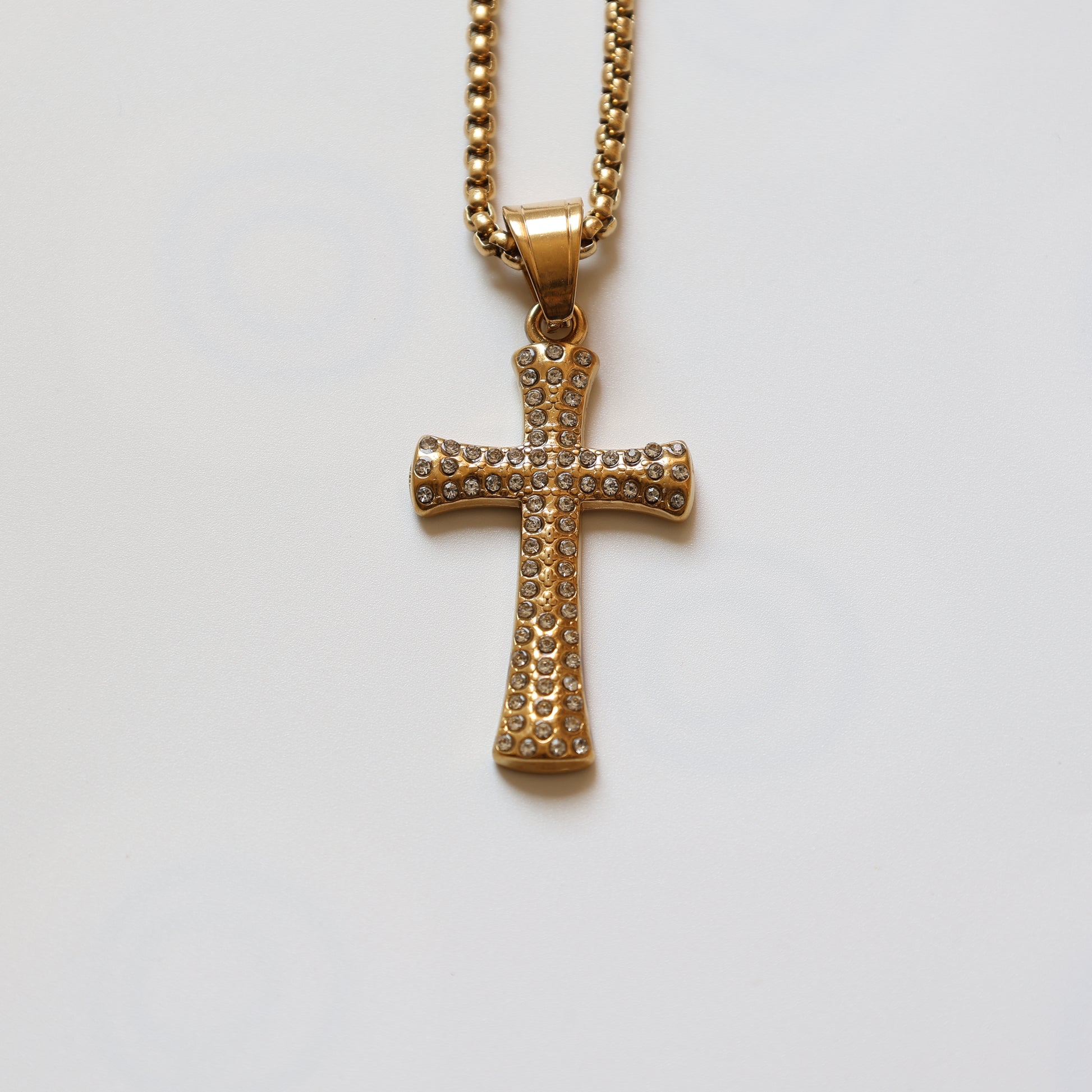 Rhinestone Cross Pendant Necklace - image 3