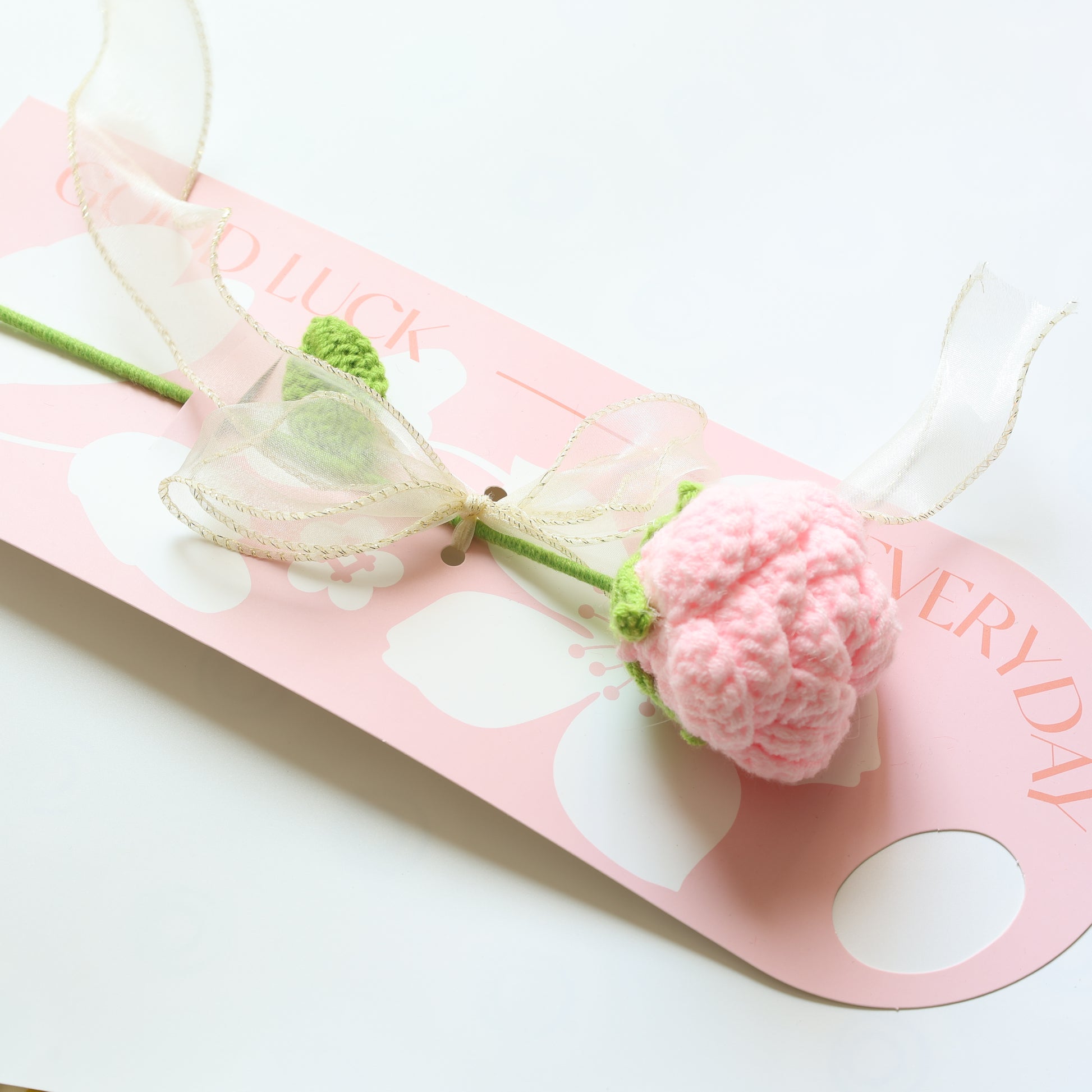 Crochet Single Flower Bouquet Charm - Pink