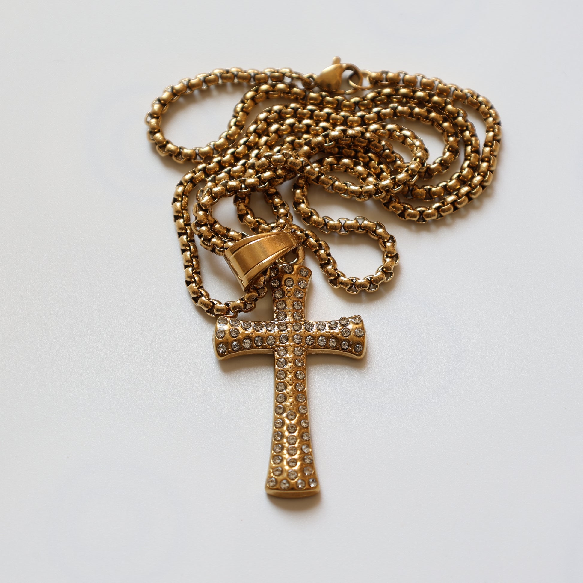 Rhinestone Cross Pendant Necklace - image 4