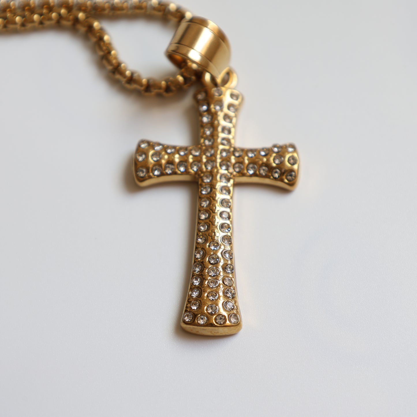 Rhinestone Cross Pendant Necklace - image 2