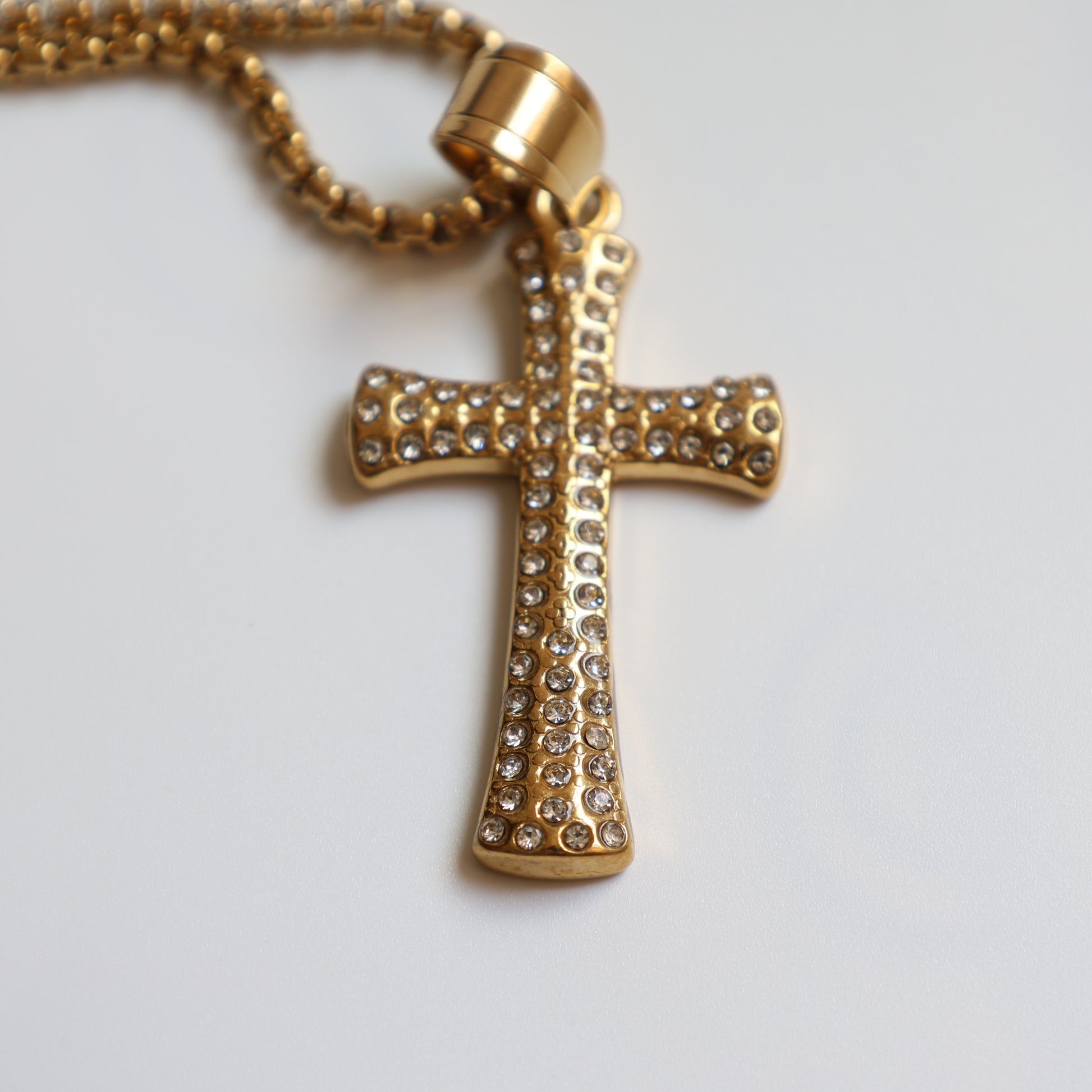 Rhinestone Cross Pendant Necklace - image 2
