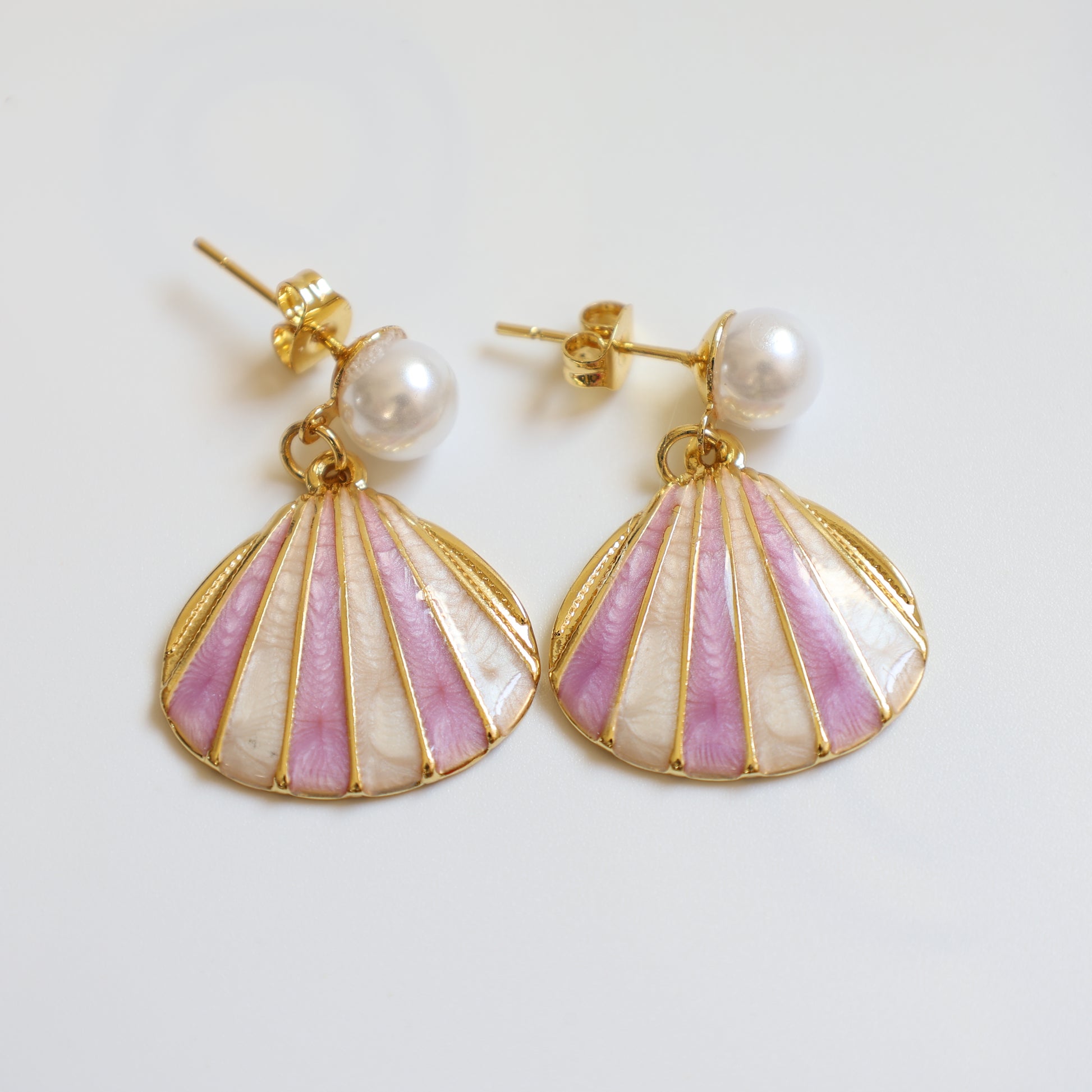 Shell Stud Earrings - image 3
