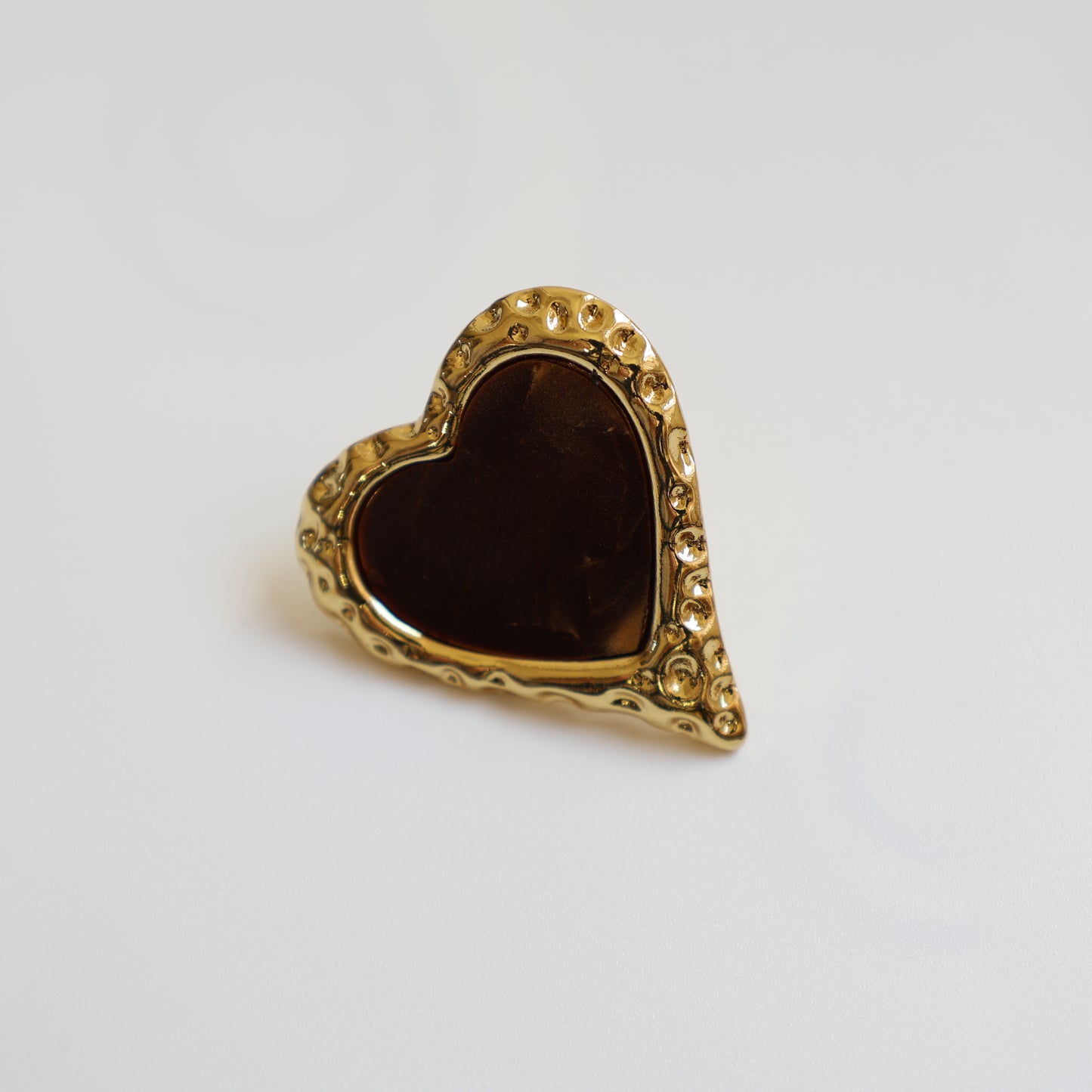 Gold Heart Stud Earrings - image 4