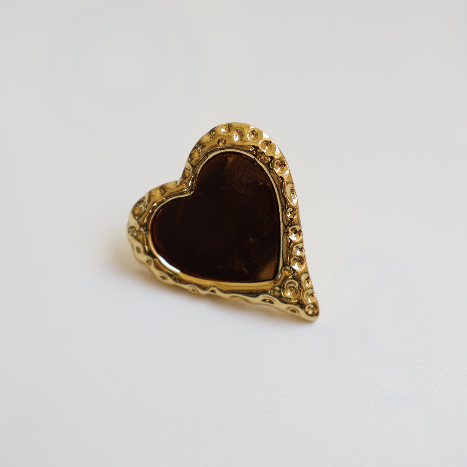 Gold Heart Stud Earrings - image 4