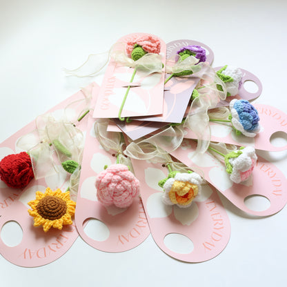 Crochet Single Flower Bouquet Charm - image 9