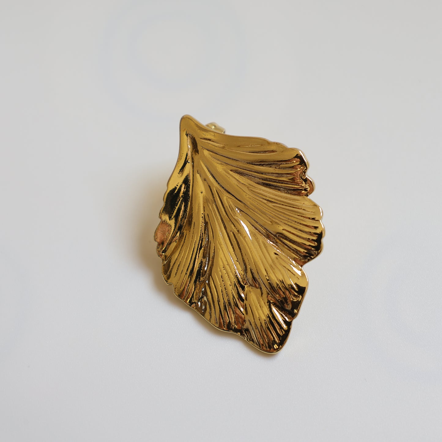 Gold Leaf Stud Earrings - image 4