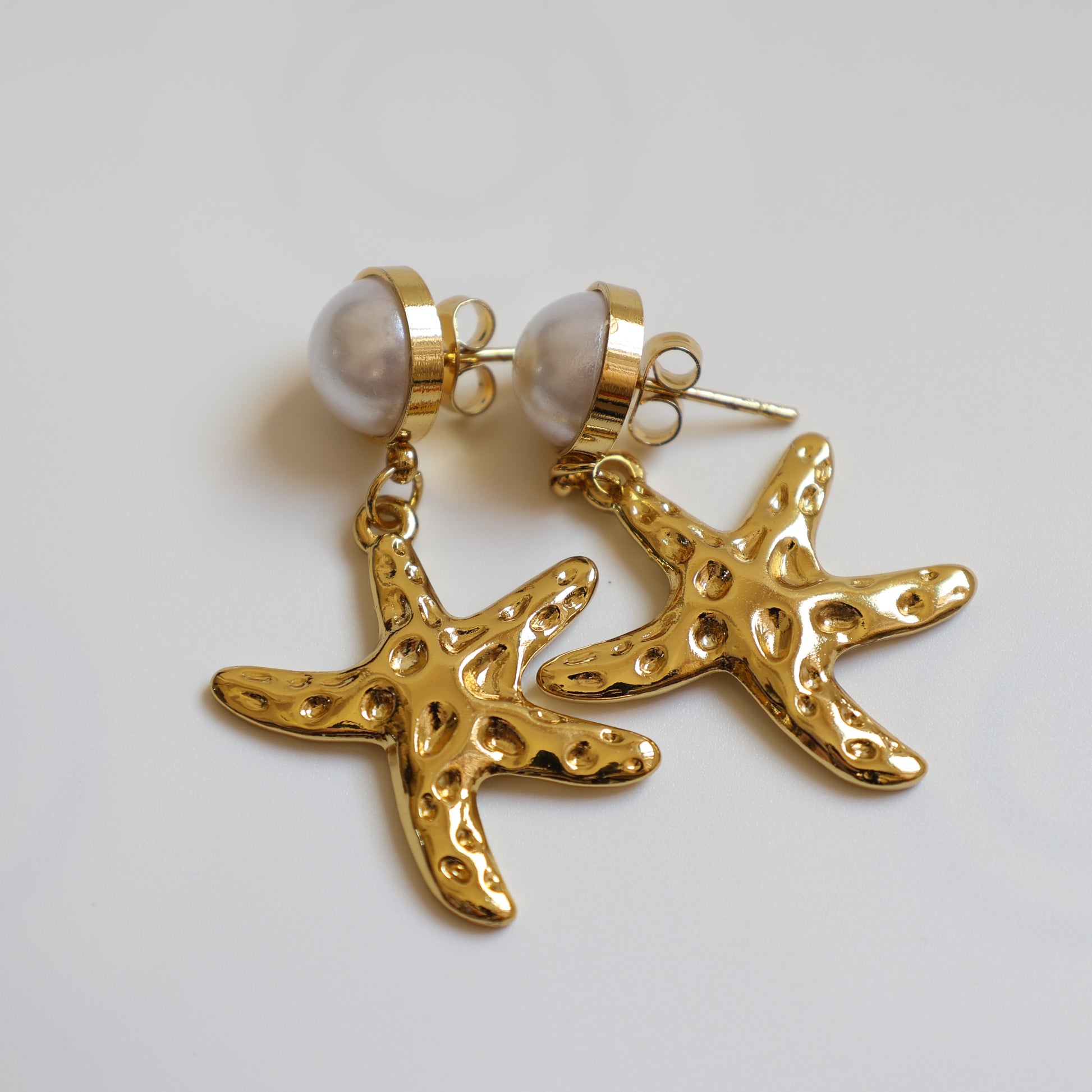 Pearl Starfish Earrings - image 2