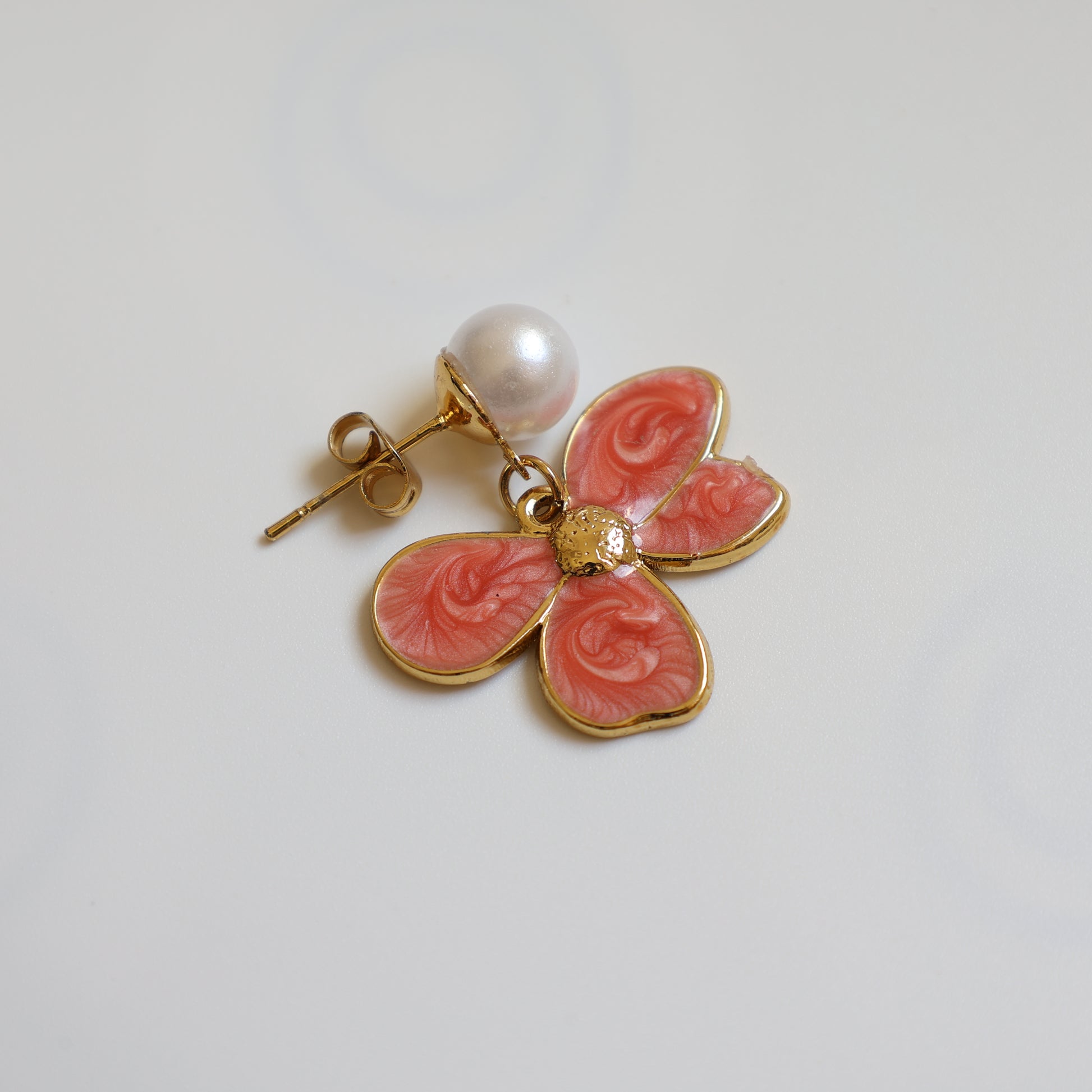 Gold Flower Stud Earrings - image 3