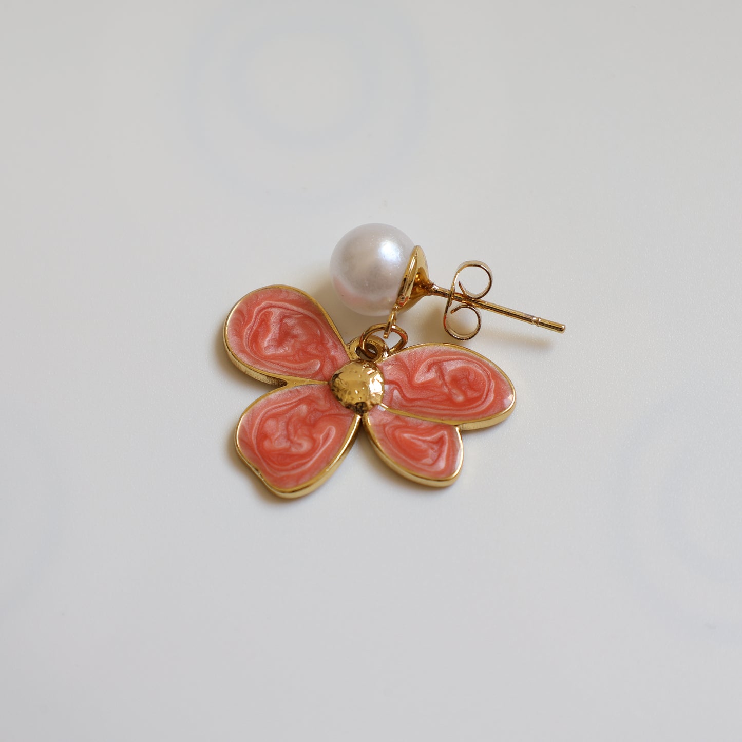 Gold Flower Stud Earrings - image 4