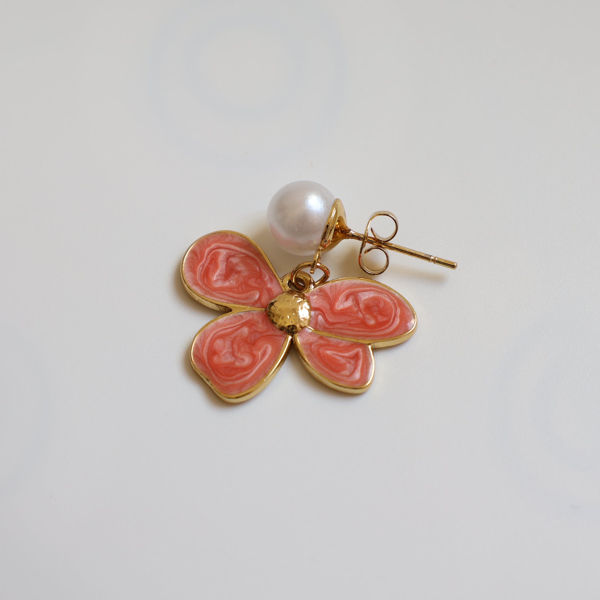 Gold Flower Stud Earrings - image 4