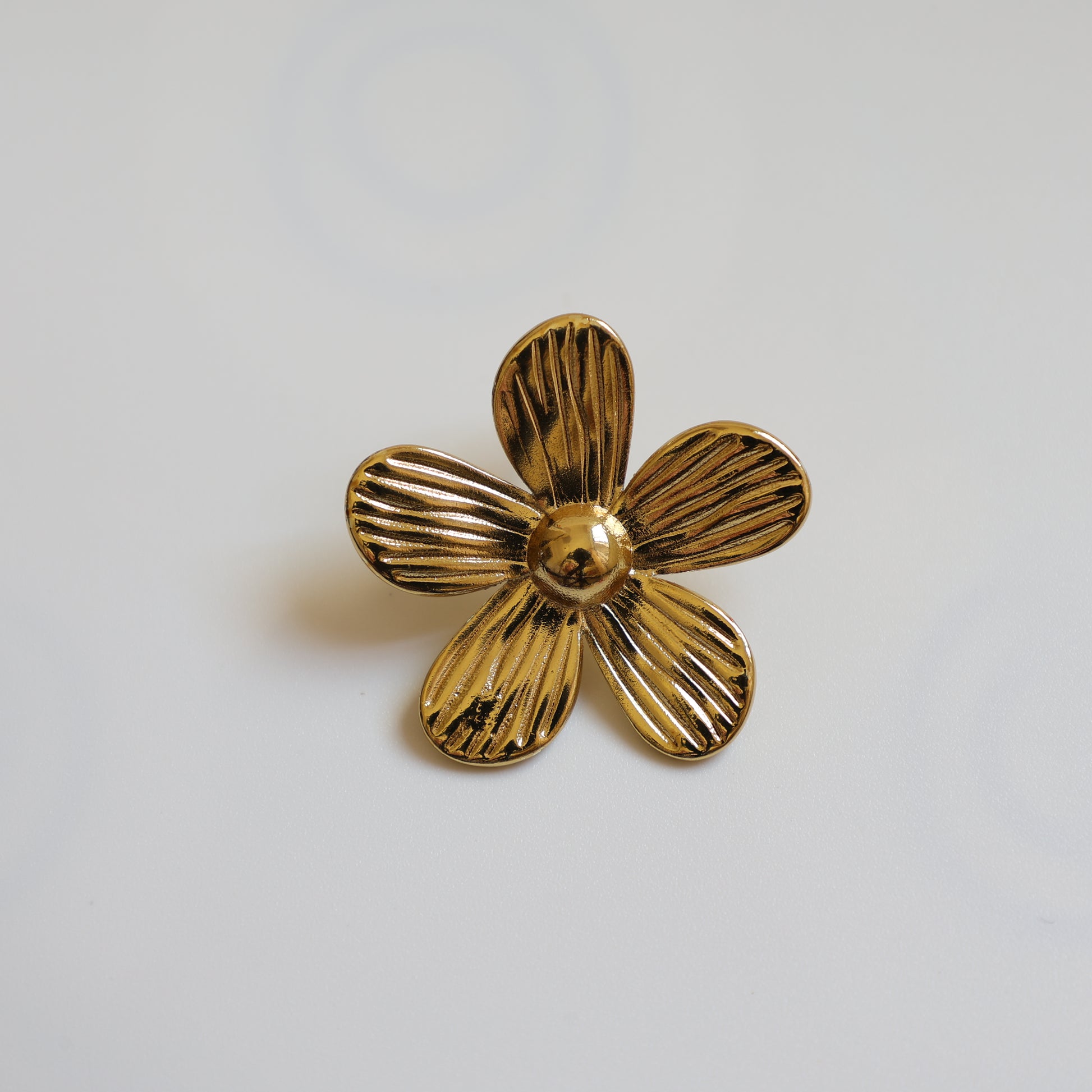 Five Petal Metal Flower Earrings - image 4