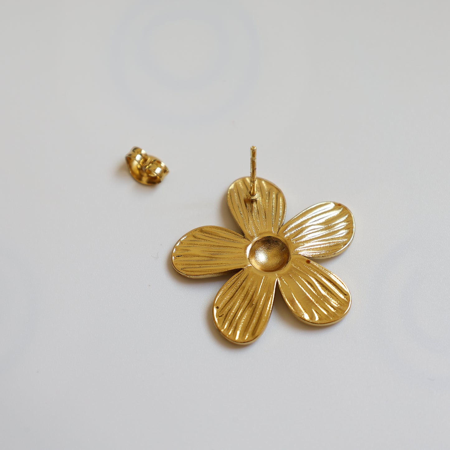 Five Petal Metal Flower Earrings - image 6