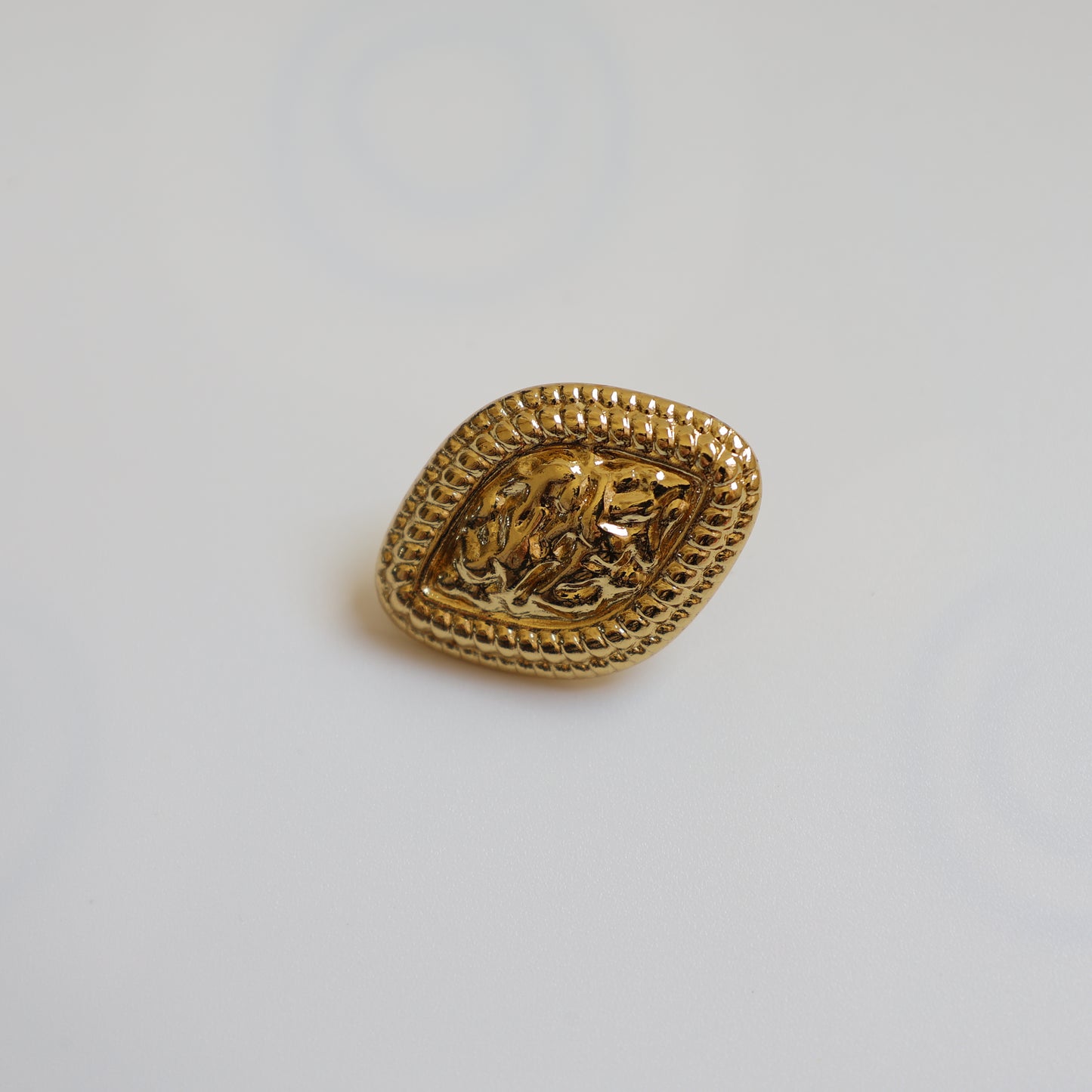 Gold Shield Stud Earrings - image 4