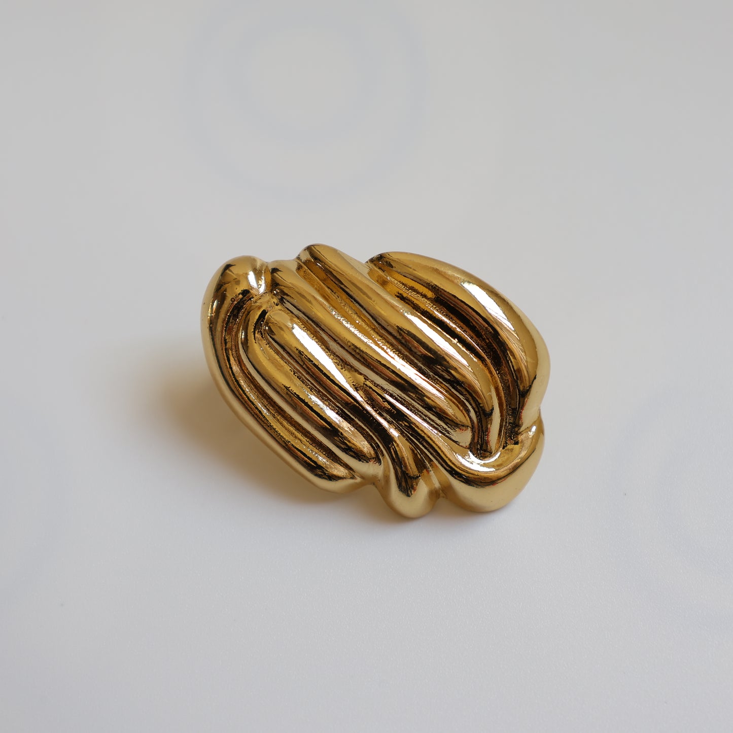 Gold Wave Stud Earrings - image 4