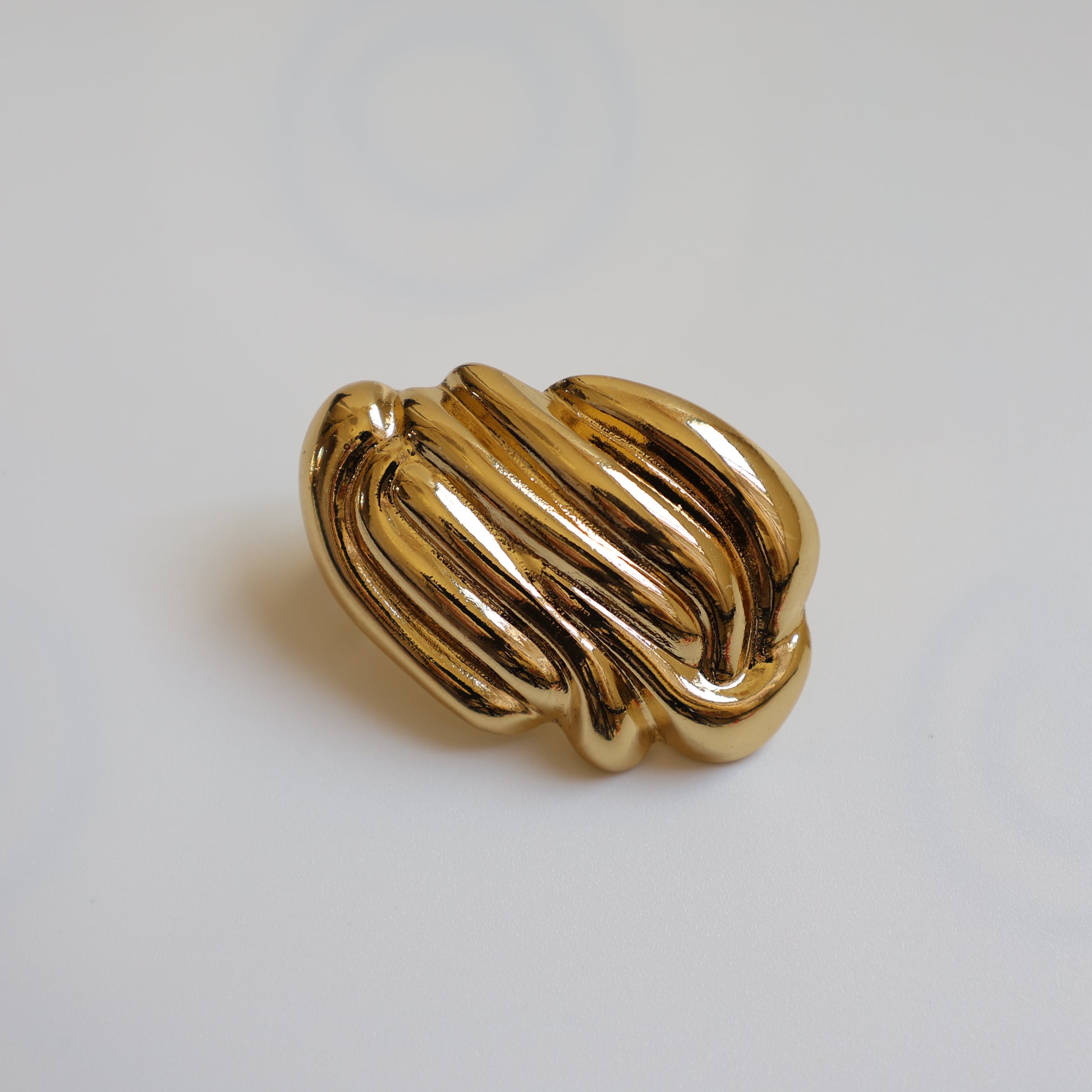 Gold Wave Stud Earrings - image 4