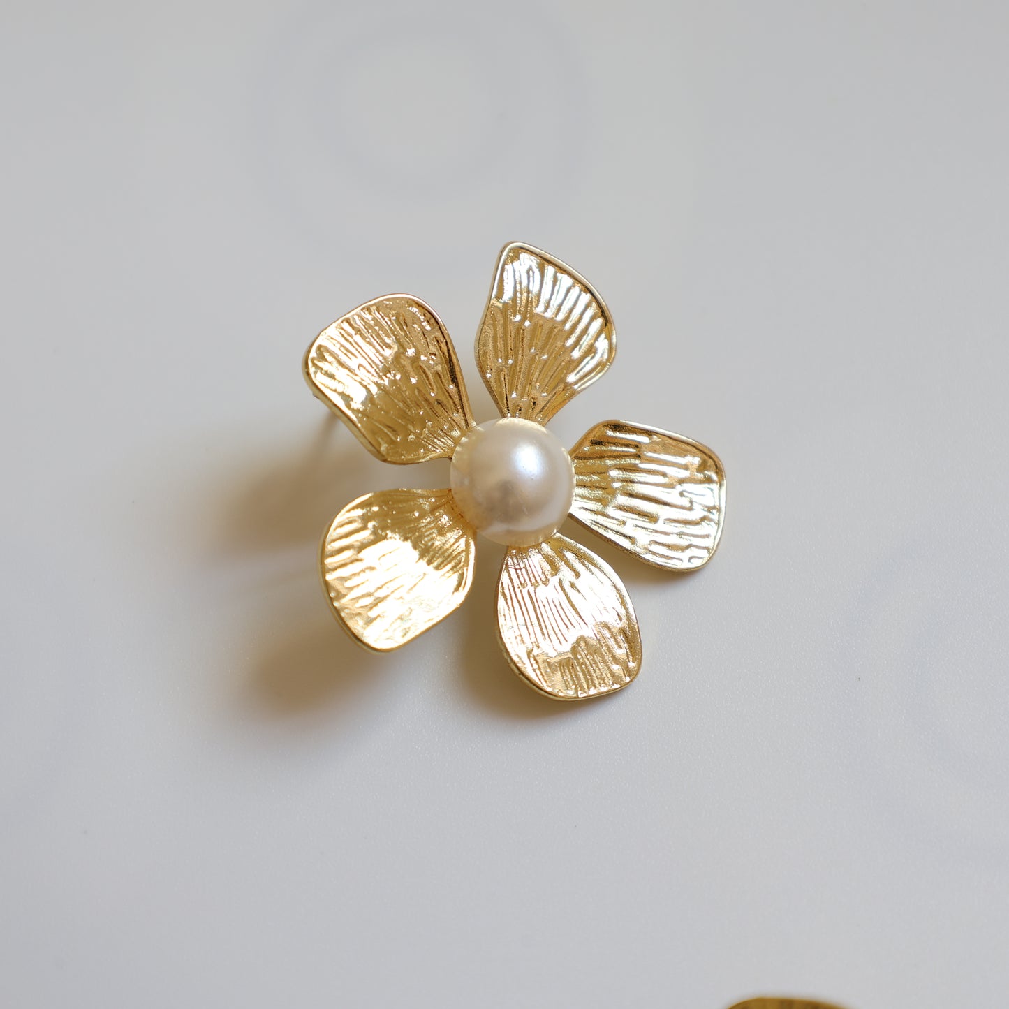 Five Petal Metal Flower Earrings - image 8